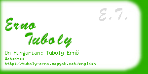 erno tuboly business card
